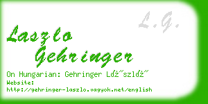 laszlo gehringer business card